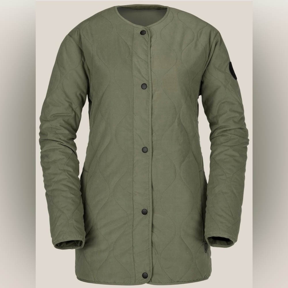 Volcom Reversible Green Quilted Utility Jacket, sz XS